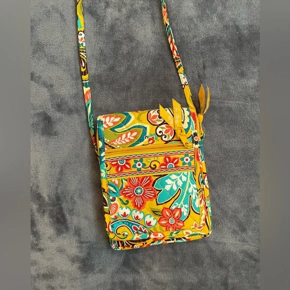 Vera Bradley Yellow Floral Small Purse With Shoulder Strap. Gently Used - Picture 2 of 8